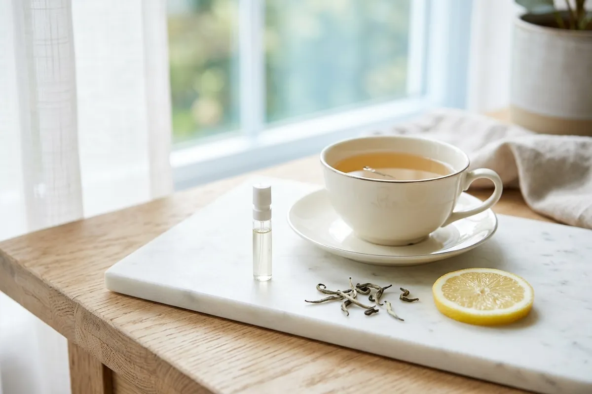 White tea, citrus and musk give this scent a calm, spa-like feel.