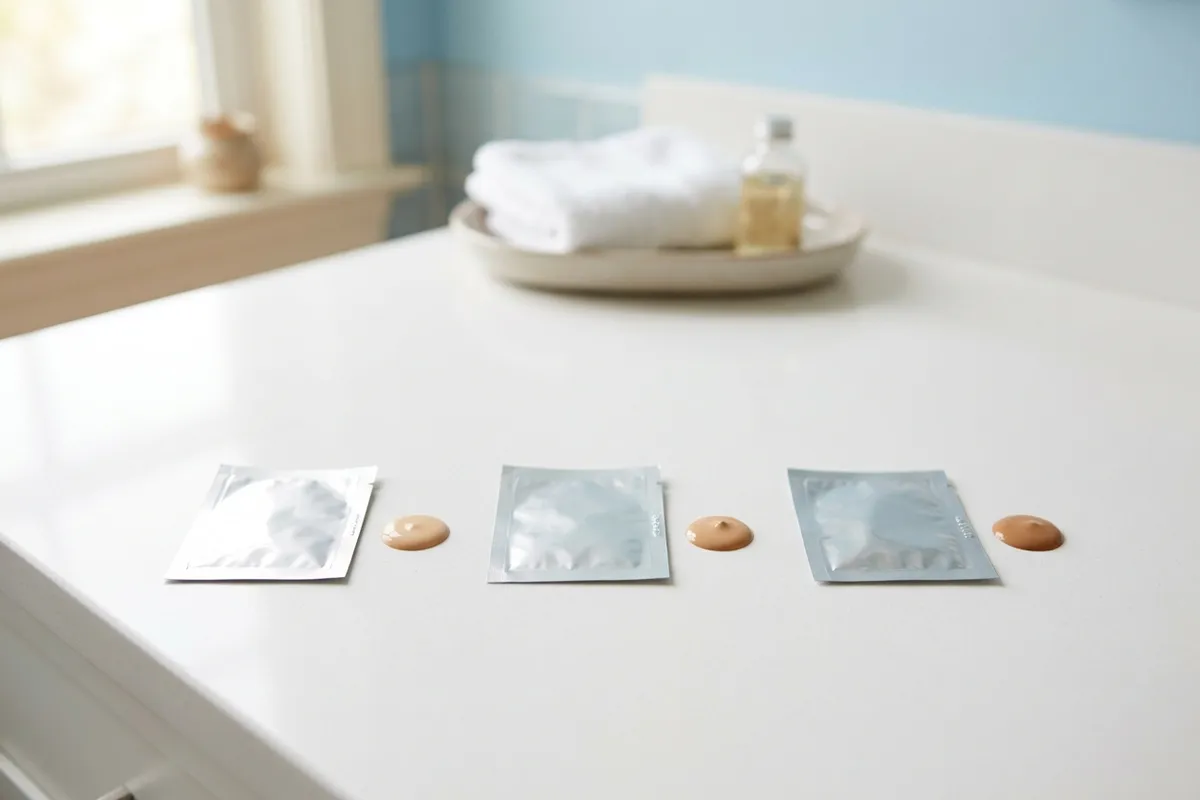 The sample comes in just three shades, so it may not be an exact match.