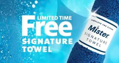 Clean Ride, Free Towel, Visit Mister Car Wash!, free sample