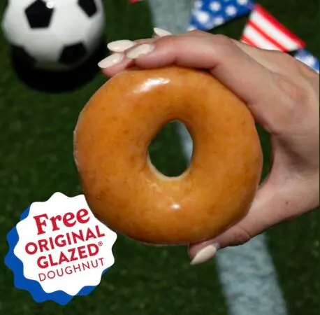 Get a FREE Original Glazed Donut Today at Krispy Kreme: free sample: Celebrate America's clean sheet with a FREE Original Glazed® Doughnut from Krispy Kreme! Stop by any