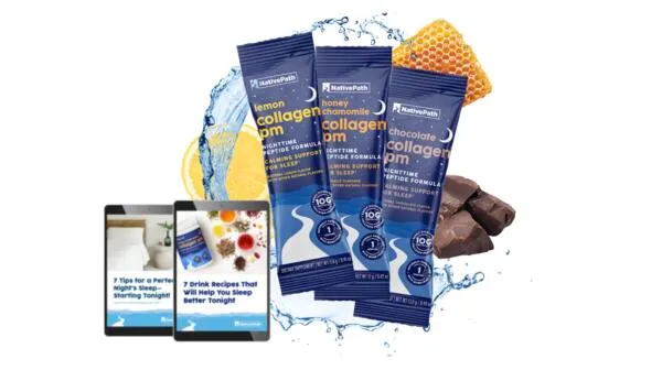 Relax & Replenish, FREE Collagen PM Variety Pack + 2 Extras!: free sample: For a limited time, get a FREE Collagen PM Variety Pack from NativePath, plus 2 bonus gifts! Each pa