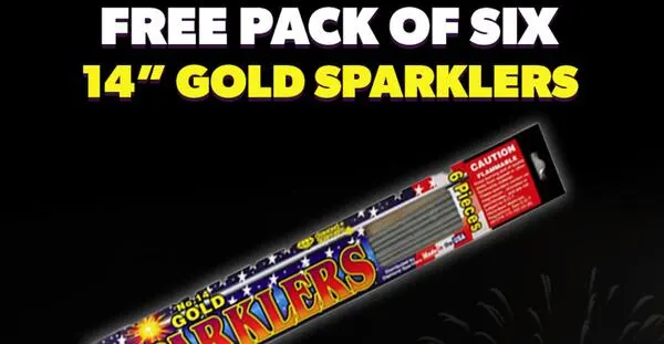 Celebrate Brightly with FREE Gold Sparklers at Phantom Fireworks! — free sample: If there’s a Phantom Fireworks near you, stop by the showroom and grab a FREE pack of six 14" gold s