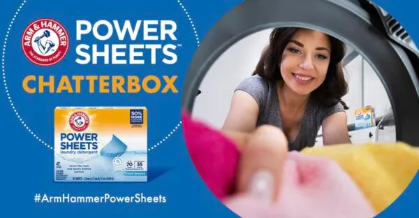 Join the Chatterbox and Get FREE ARM & HAMMER Power Sheets: free sample: You could be one of 550 lucky people selected to receive a FREE ARM & HAMMER Power Sheets Kit throug