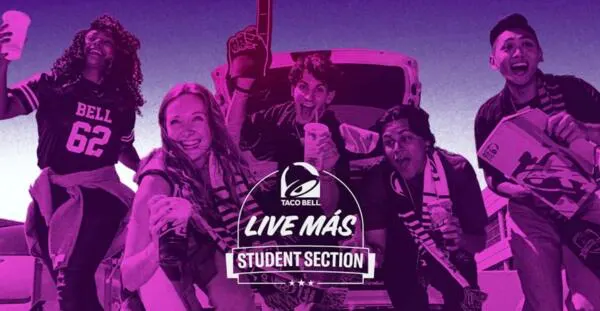 Chicken Cantina Taco On Us: Your Free Taco Awaits!: free sample: Taco Bell's Live Más Student Section program celebrates the enthusiasm of college football student s