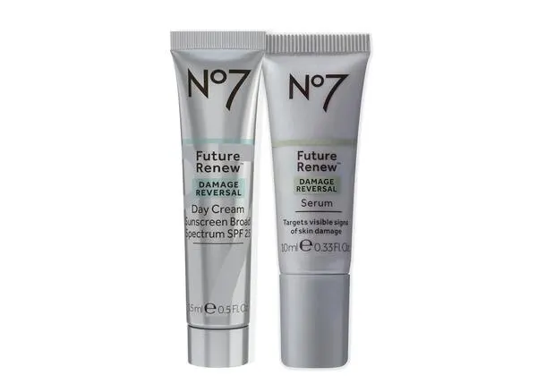Experience No 7's Best: Free Future Renew Serum & Moisturizer Duo!: free sample: Receive a free sample duo of Future Renew Serum and Moisturizer Valued at $29.98, enjoy convenient t