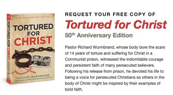 Copy of Tortured for Christ 50th Anniversary Edition for Free: free sample: Love reading and need a new book? Get this Copy of Tortured for Christ 50th Anniversary Edition. Cli
