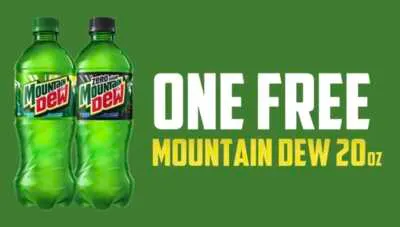 Score a FREE 20 oz. Mountain Dew Now