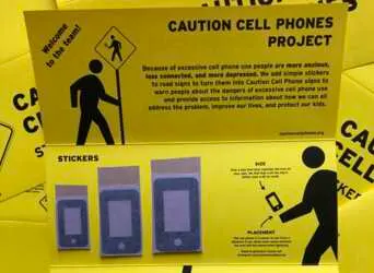 Spread Awareness with a FREE Caution Cell Phones Sticker Kit
