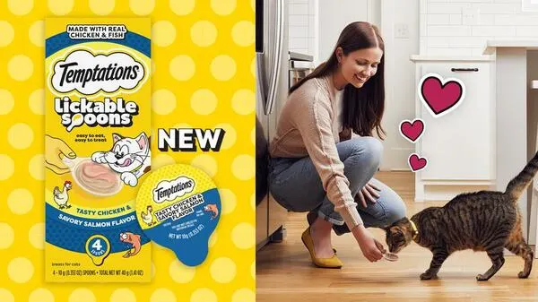 Pamper Your Feline: Free Temptations Lickable Spoons Coupon!: free sample: Temptations is offering a free coupon for their Lickable Spoons cat treat. To claim the coupon, visi