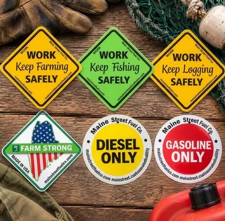 Protect Your Equipment with FREE Safety Stickers: free sample: Maine residents can choose from six safety sticker designs and request up to five FREE stickers from