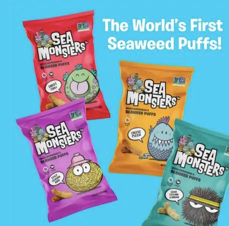 Free Sea Monsters Baked Seaweed Puffs Sample : free sample: You can get a free bag of Sea Monsters Baked Seaweed Puffs through a rebate from Aisle. Purchase the