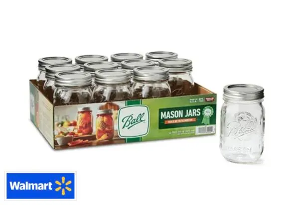 Score 12 FREE Ball Mason Jars on Your Next Walmart Run: free sample: New TopCashback members can purchase a 12-count pack of Ball 16 oz. Pint Mason Jars at Walmart for $