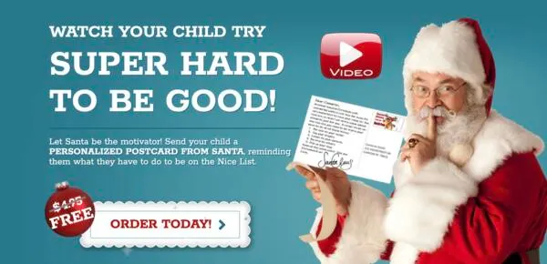 Holiday Joy Delivered: Free Santa Postcard for Just $1.98 Shipping!: free sample: This holiday promotion offers customizable postcards that feature festive designs and a message from