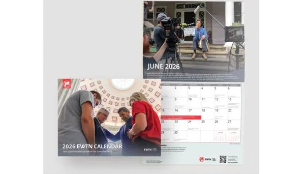 Guide Your Year with Grace – FREE 2026 Calendar from EWTN! — free sample: This beautifully designed calendar highlights Holy Days of Obligation, feast days, featured EWTN pro