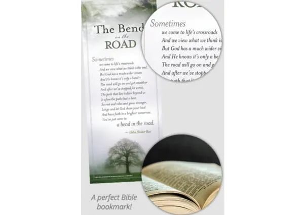 Mark the Moment, Free ‘Bend in the Road’ Bookmark Available: free sample: Receive a beautiful keepsake bookmark from Turning Point with Dr. David Jeremiah, featuring the upli