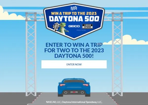GEICO Pit Stop Sweepstakes: free sample: Get a chance to win a trip for 2 to Daytona Beach, FL for the 2023 Daytona 500 race! The prize inclu