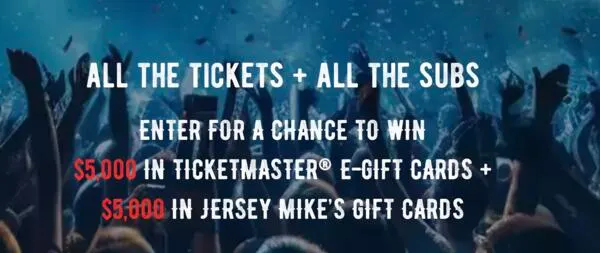 Subs and Seats! Win Tickets & Free Jersey Mike’s Subs!: free sample: Enter the Jersey Mike’s Tickets & Subs Sweepstakes for a Chance to Win! Enter daily for a shot at th