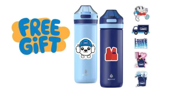 September 6: FREE Kids’ MANNA Water Bottle & Stickers at Lowe’s!: free sample: Stop by your local Lowe’s store on Friday, September 6th starting at 10 AM to score a FREE Kids' MAN