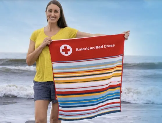 American Red Cross Beach Towel for Free for Blood Donation — free sample: When you give blood through the American Red Cross, get a beach towel for free in return! This offer
