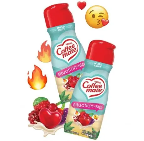 FREE Coffee Mate Situation-Sip Mixed Fruit Flavored Creamer on July 20th & 27th!: free sample: Score a FREE full-size bottle of Coffee Mate Situation-Sip Mixed Fruit Flavored Creamer! Coffee Mate