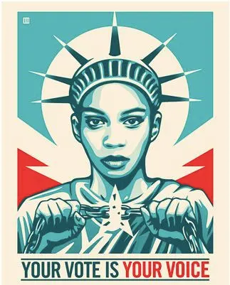 Your Vote Is Your Voice Sticker for FREE!: free sample: The "Your Vote is Your Voice" sticker campaign by MoveOn aims to promote voting awareness and partic