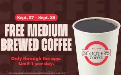Grab FREE Coffee at Scooter’s Before the 29th