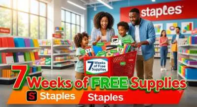 Back-to-School Savings: 7 Weeks of FREE Supplies at Staples, free sample