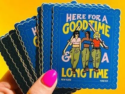 Bad Athletics' "Here for a Good Time & a Long Time" Sticker for Free: free sample: Here is another free sticker that you can add to your collections! Get this Bad Athletics Here for a