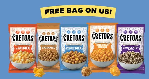 Get this FREE Bag of G.H. Cretors After Rebate!: free sample: To get a free bag of G.H. Cretors snacks, purchase the item at a participating Giant or Martin's ret