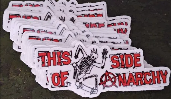 Be Bold: Free 'This Side of Anarchy' Sticker Giveaway!: free sample: Get a free Skateboard Skeleton Guy sticker from This Side of Anarchy. To receive one, fill out the r