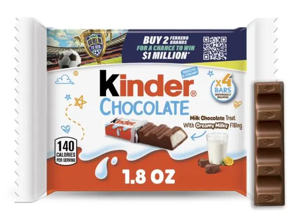 FREE Kinder Chocolate Bar at Walmart After Cash Back!: free sample: Score a FREE Kinder Chocolate Bar at Walmart! Purchase a qualifying bar for $1.27 and clip the $1.27