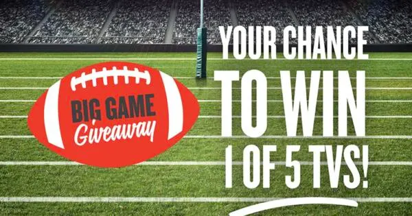 Level Up Movie Night: Win 1 of 5 New TVs! โ free sample: The Big Game Giveaway Sweepstakes gives entrants the opportunity to win an impressive grand prize of