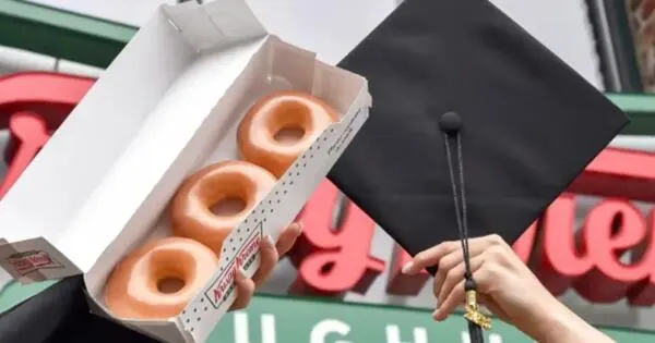 Graduates Get FREE Krispy Kreme Original Glazed Doughnuts on May 21: free sample: On May 21, high school and college seniors wearing their Class of 2026 cap and gown or senior appare