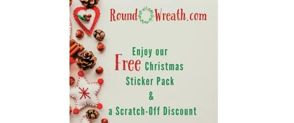 Spread Festive Vibes with FREE Round Wreath Stickers!: free sample: To receive the free Christmas stickers from Round Wreath, visit their website, enter an email addres