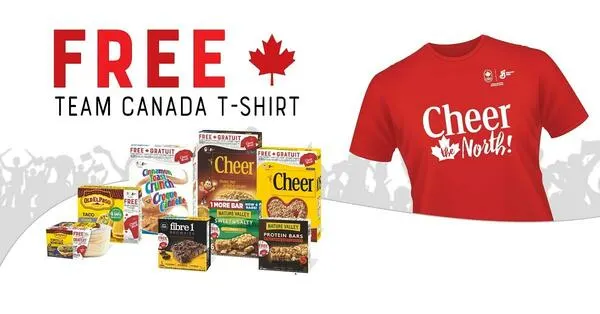 Wear Your Colors: Free Team Canada T-Shirt from General Mills!: free sample: General Mills is offering free Team Canada T-Shirts to Canadians who purchase select products and en
