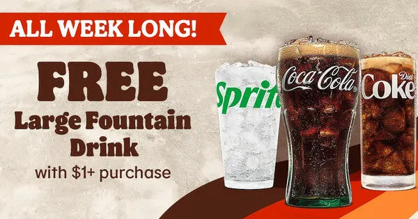 Hurry up! Free Large Fountain Drink at Burger King โ free sample: Burger King is offering a free Frozen Coke or Frozen Fanta drink. You can claim this offer through t