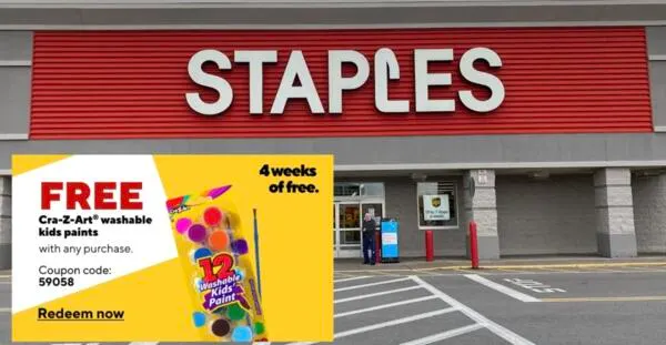 Hurry In, FREE Cra-Z-Art Kids' Paints at Staples!: free sample: For a limited time, score a FREE pack of Cra-Z-Art Washable Kids' Paints with any purchase at Staple