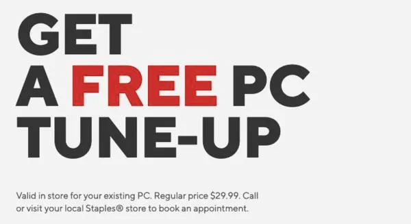 Boost Your Computer’s Performance: FREE PC Tune-Up at Staples!: free sample: Staples is offering a complimentary PC Tune-Up service, regularly priced at $29.99. This service inc