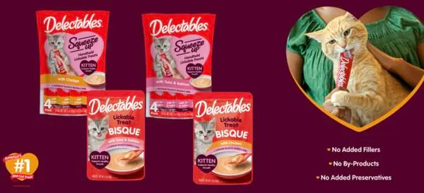Kitten-Approved! Get FREE Hartz Delectables Treats!: free sample: Love spoiling your kitten? Here's your chance to try Hartz Delectables treats for free! Just answer 