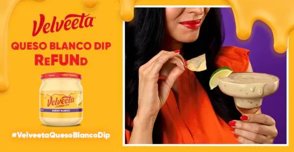 No Tricks, Just Dip, Get Velveeta Queso Blanco Free with ReFUNd!: free sample: To participate, you’ll need to sign up or log in to your Ripple Street account. Look for the Velveet