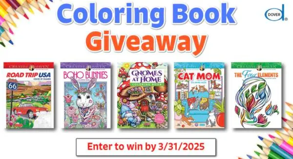 Time to Color! Win a Dover Adult Coloring Book Collection!: free sample: Love to color? Here's your chance to win a set of Dover adult coloring books packed with creativity 