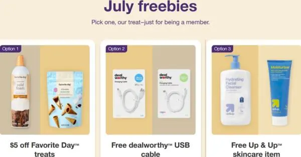 Target Circle 360 Perk: Choose a FREE Gift or $5 Off!: free sample: If you're a Target Circle 360 member, you can score one of these freebies: • $5 off Favorite Day tre