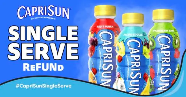Sip, Save & Smile, Capri Sun’s Single Serve ReFUNd! : free sample: Ripple Street is offering a cash-back refund on a Capri Sun 12-oz single-serve bottle, but spots are