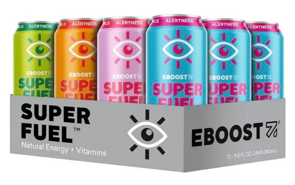 Recharge and Energize: Free 4-Pack of SUPER FUEL Awaits!: free sample: EBOOST is offering a free 4-pack of their SUPER FUEL Natural Energy + Recovery Drink; customers only