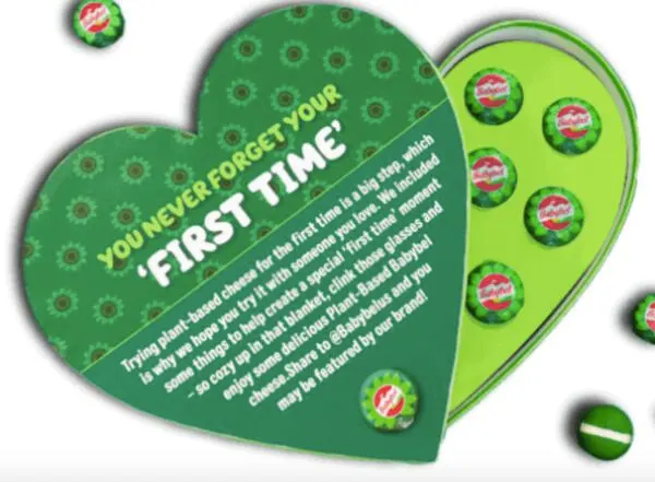Babybel 'First Time' Experience Sweepstakes: free sample: Get a chance to win a Babybel product coupon or an exclusive Babybel heart-shaped box of plant-based